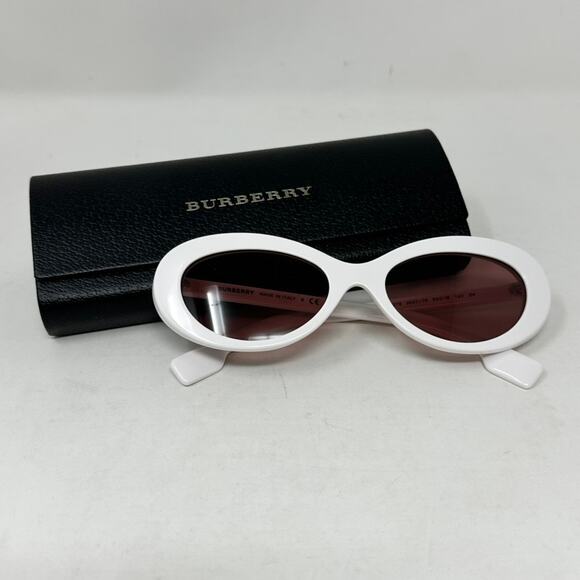 Burberry Women\'s White Oval Sun Glasses Designer Summer Style Classic Timeless main image 8